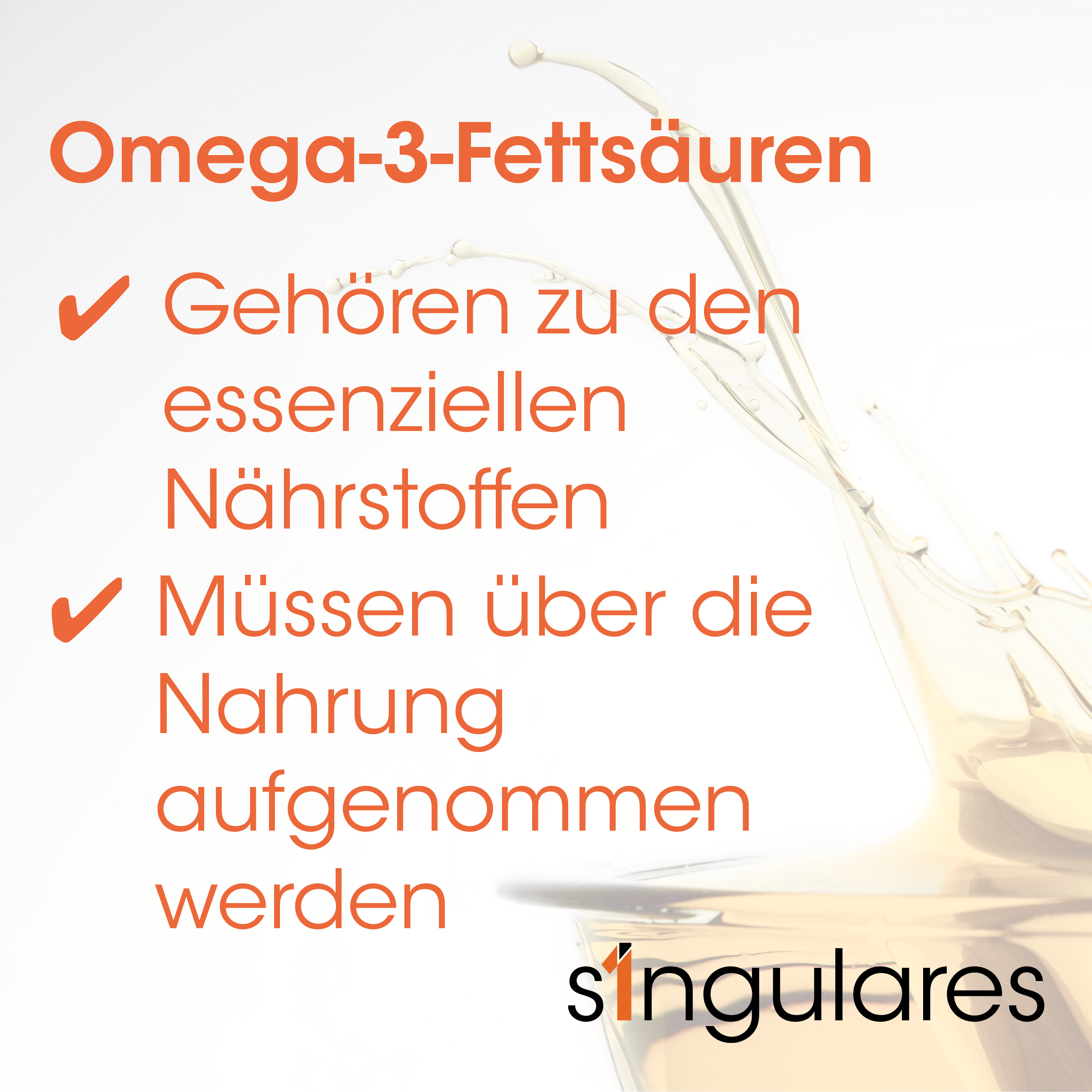 Omega-3, Fettsäuren, Nahrungsergänzung, Glasklares Öl, Flasche