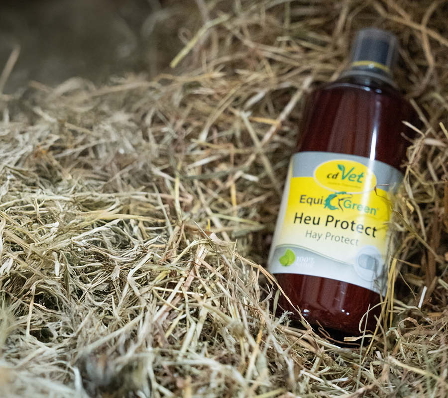 Heuschutzspray, Pferdepflege, Sprühflasche, Braune Flasche, Heu