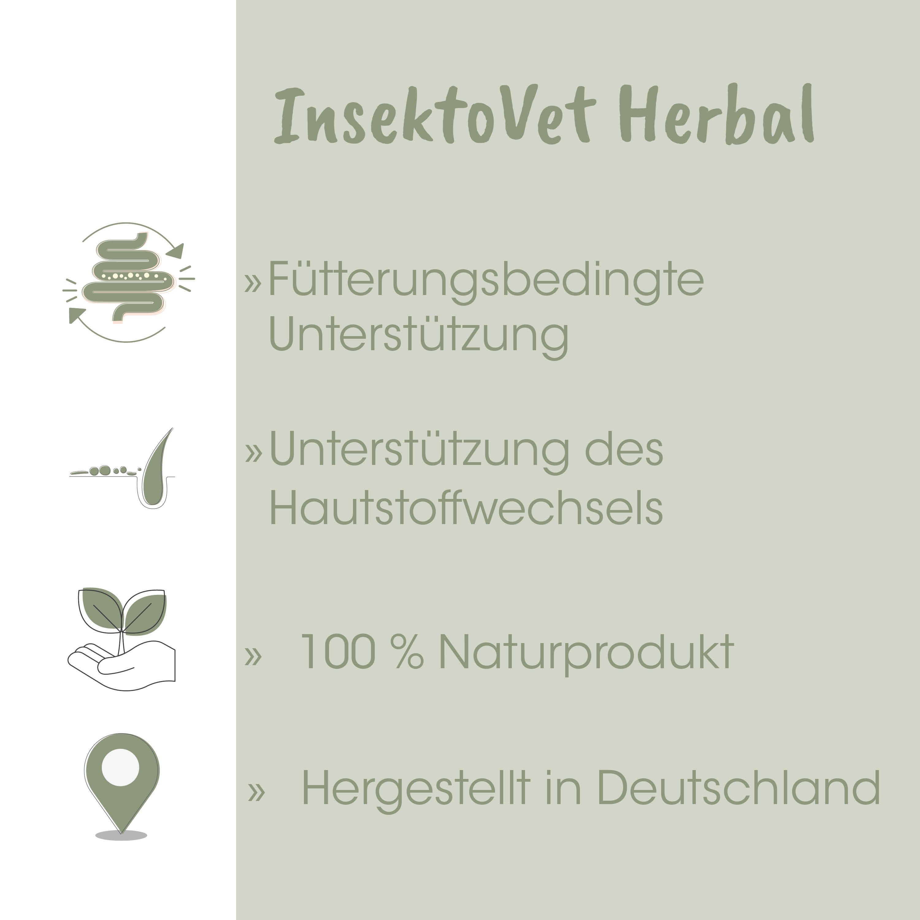 Insektenschutzmittel, Kräutergericht, Fütterungsunterstützung, Hautunterstützung, natürliches Produkt
