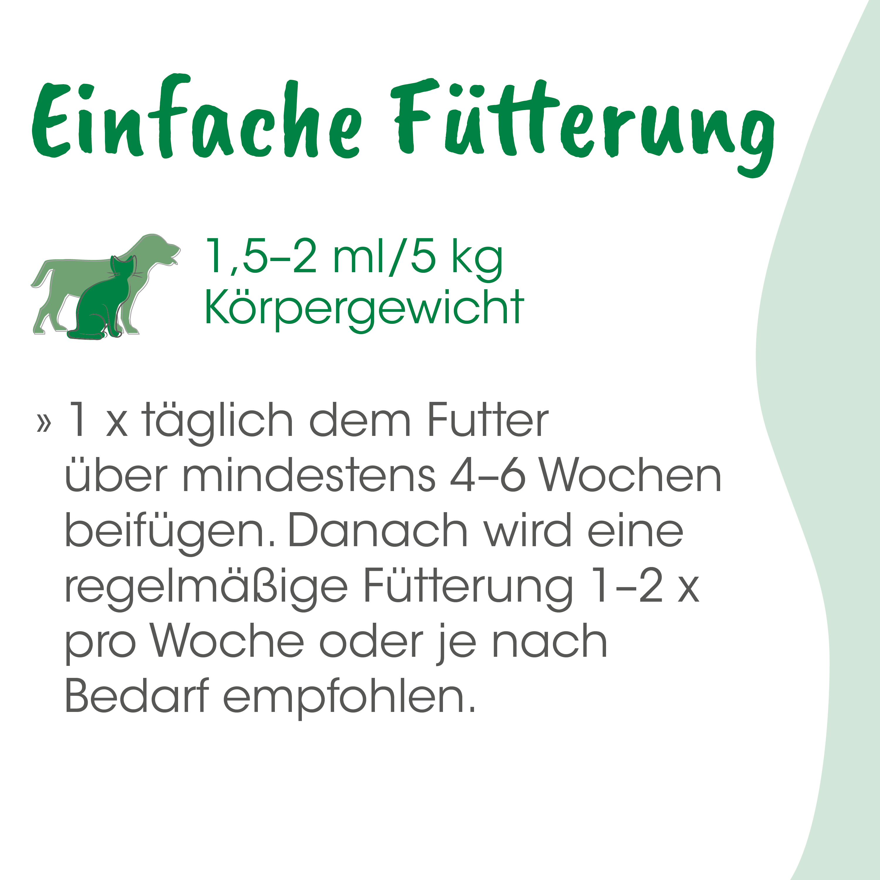 Hund, Futter, Katzenfutter, Tierfutter, 1,5-2 ml/5 kg