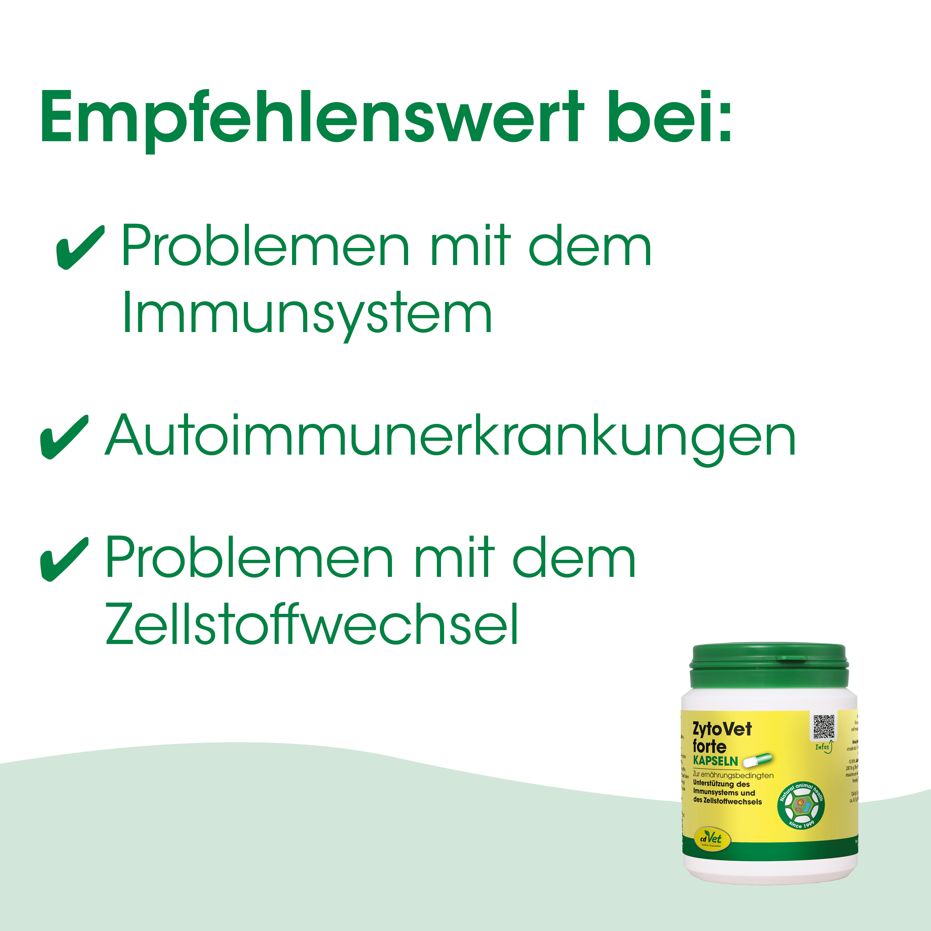 Kapseln, Tierfutter, Immununterstützung, Zellstoffwechsel, Gelbgrün