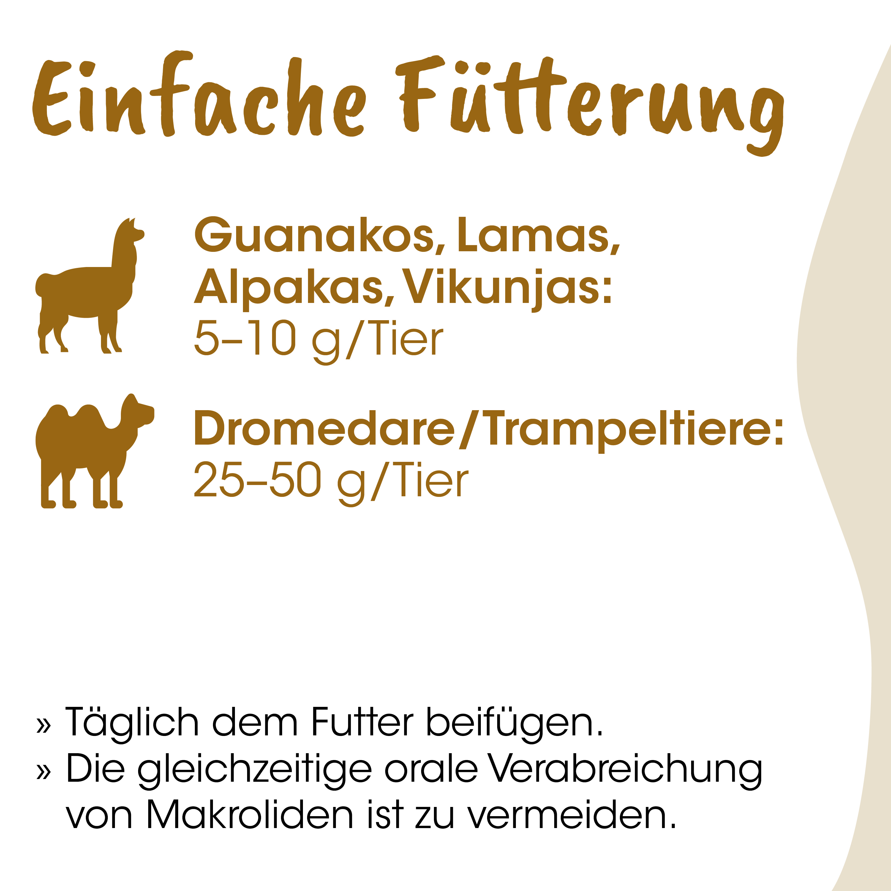 Hirse?, Guá, But wait: the image shows text in German about animal feed for llamas, alpacas, camels? It shows 