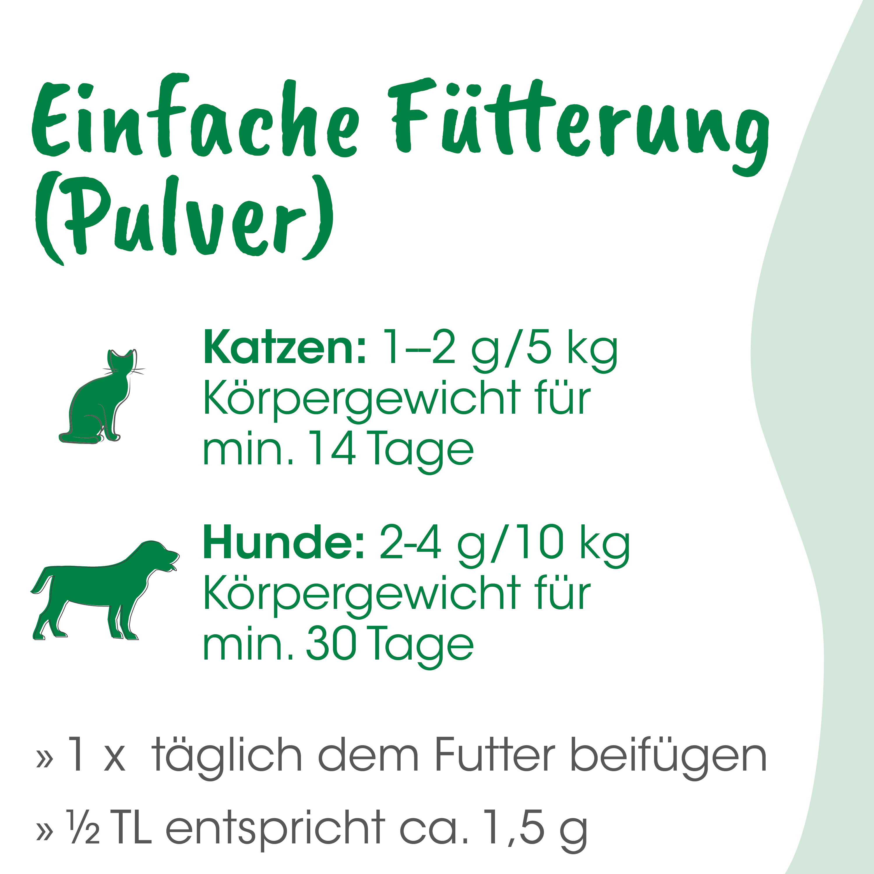 Ergänzungsfutter, Katzenfutter, Hundefutter, Pulver, Nahrungsergänzung