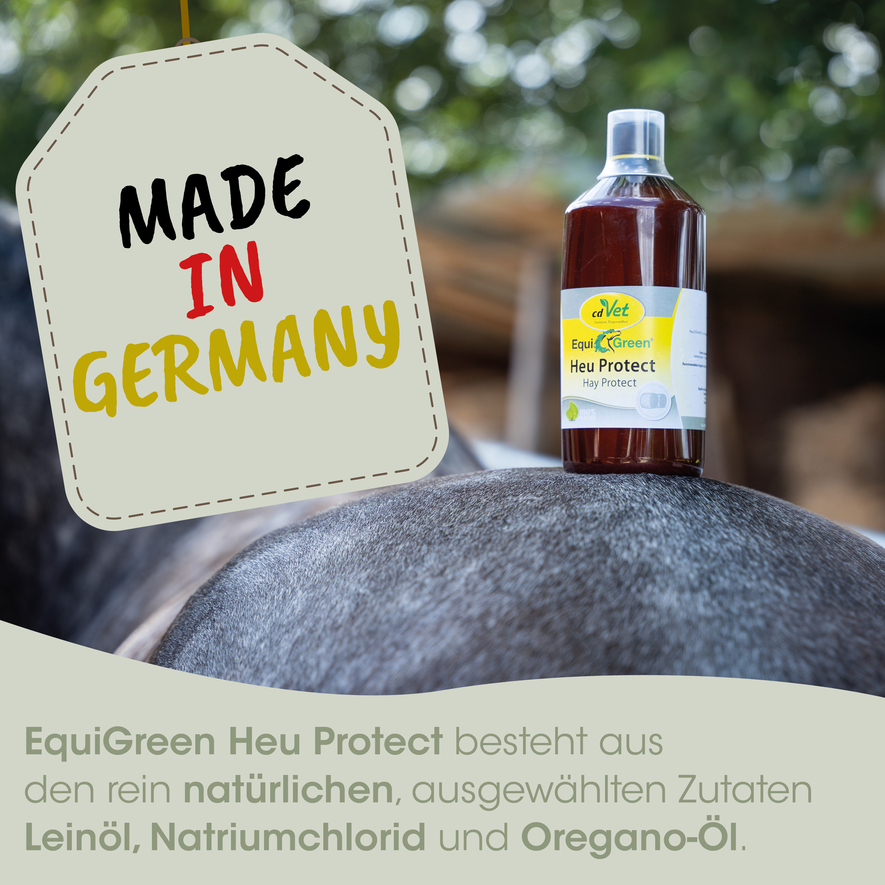made in germany, herbal supplement, liquid bottle, brown liquid, label text
