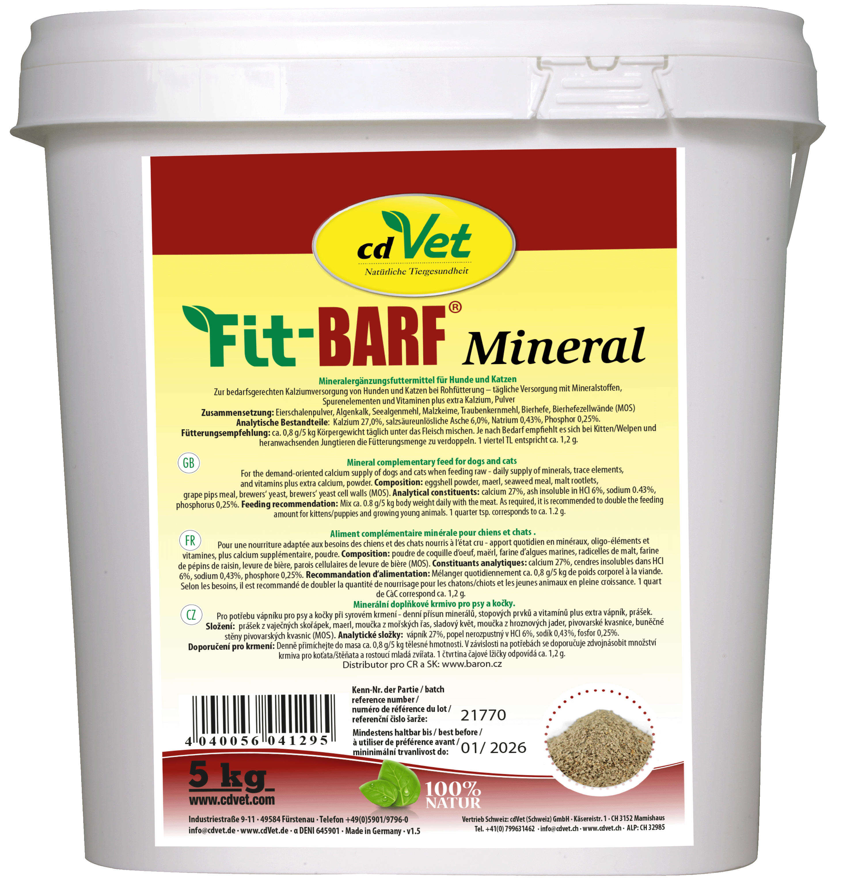 Futter, Mineral, Hunde, Katzen, 5 kg