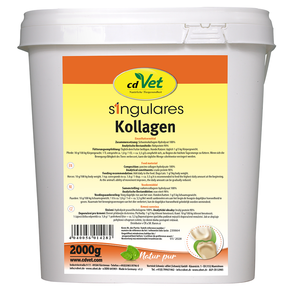 Kollagen, Nahrungsergänzung, Tiernahrung, 2000g, Natur Pur