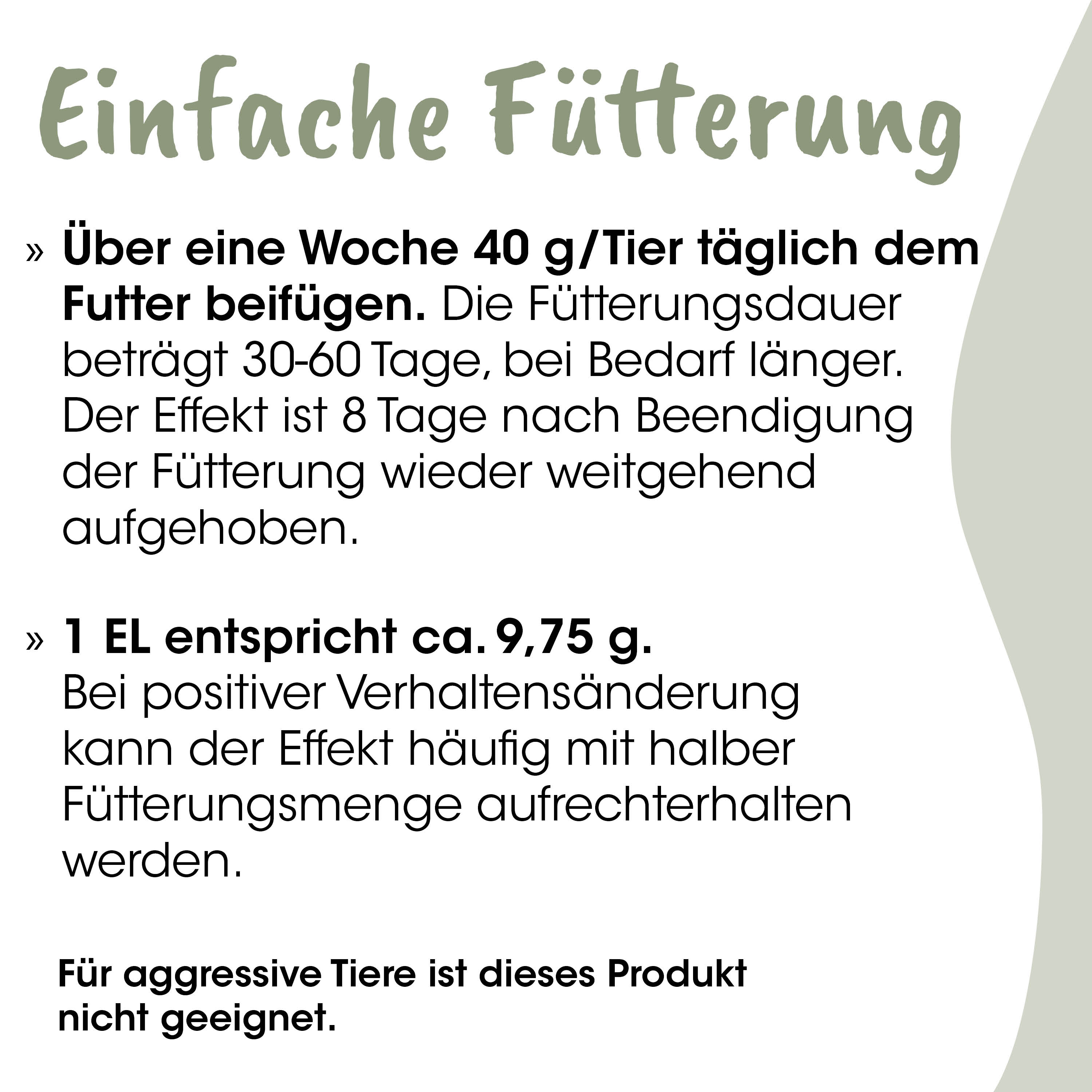 futter, Tierfutter, 1 L, Genaue Menge, Fütterungsdauer