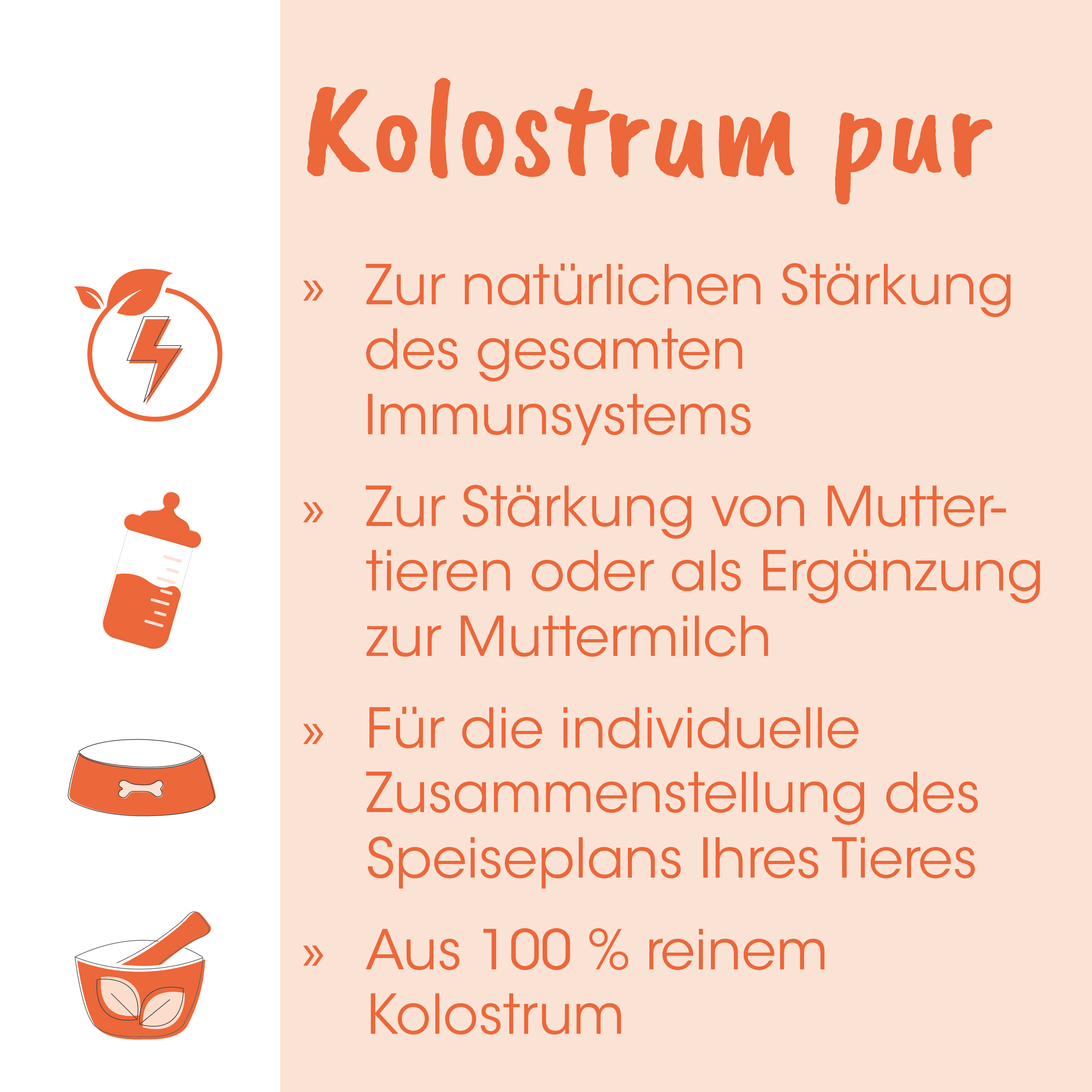 Kotstrum Pur, Kolostrum, Immunstärkung, Babyflaschen, Futterring